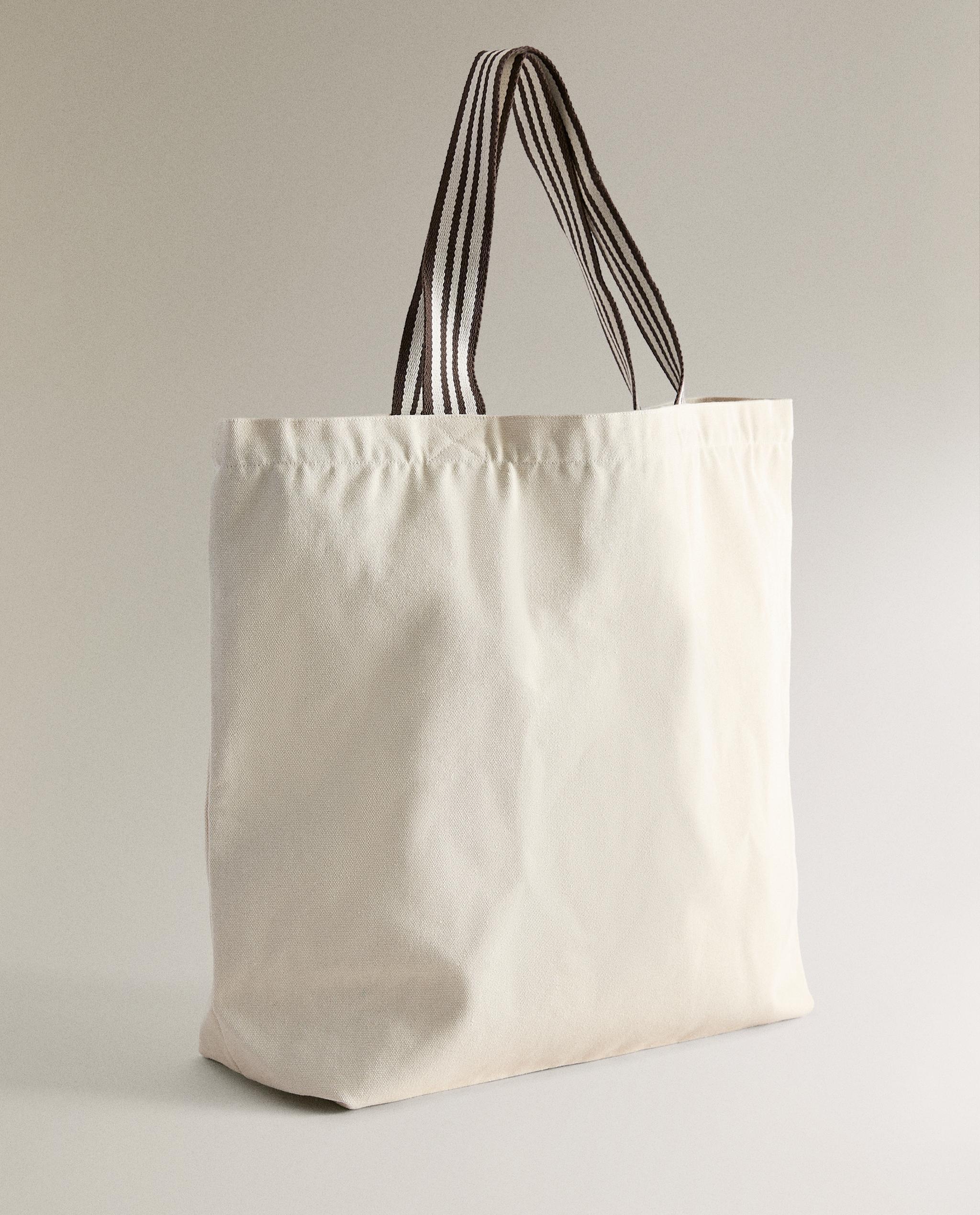 REVERSIBLE STRIPED FABRIC TOTE BAG product thumbnail 7