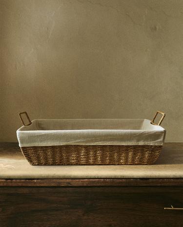 IRONING BASKET WITH FABRIC LINING