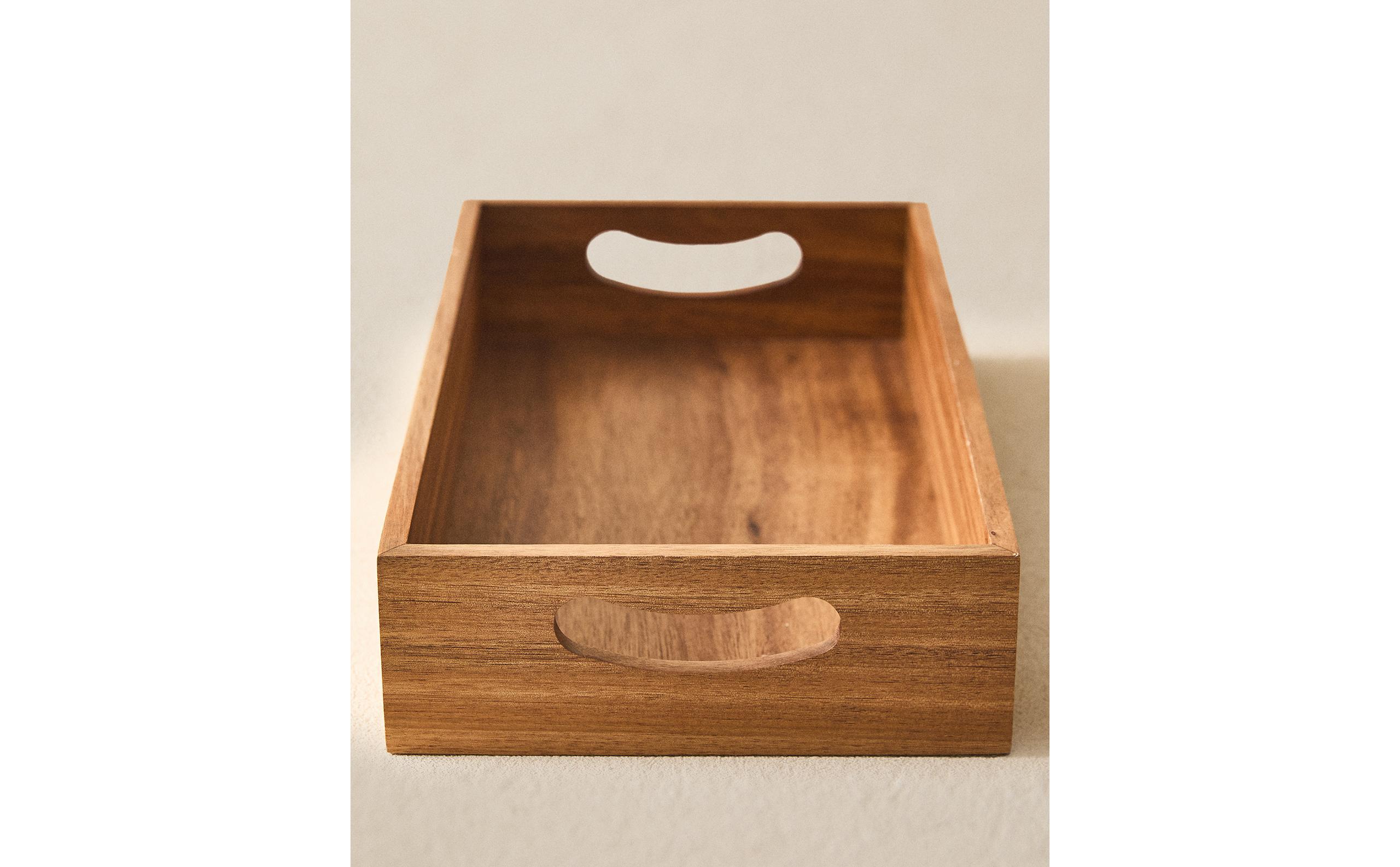 ACACIA WOOD TRAY WITH HANDLES | Zara Home United States of America
