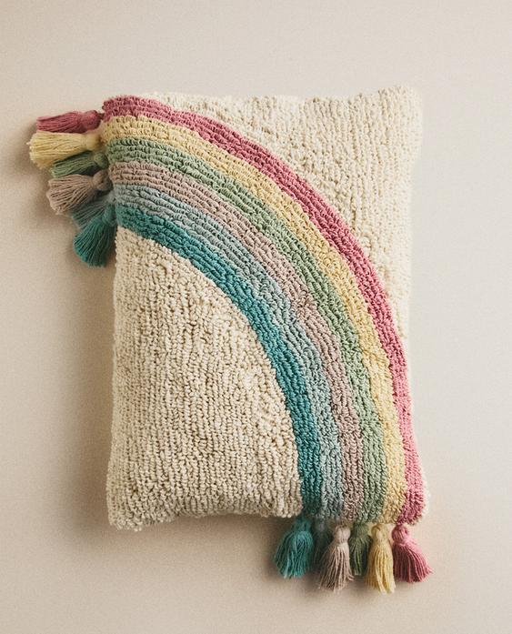 KIDS' RAINBOW CUSHION COVER