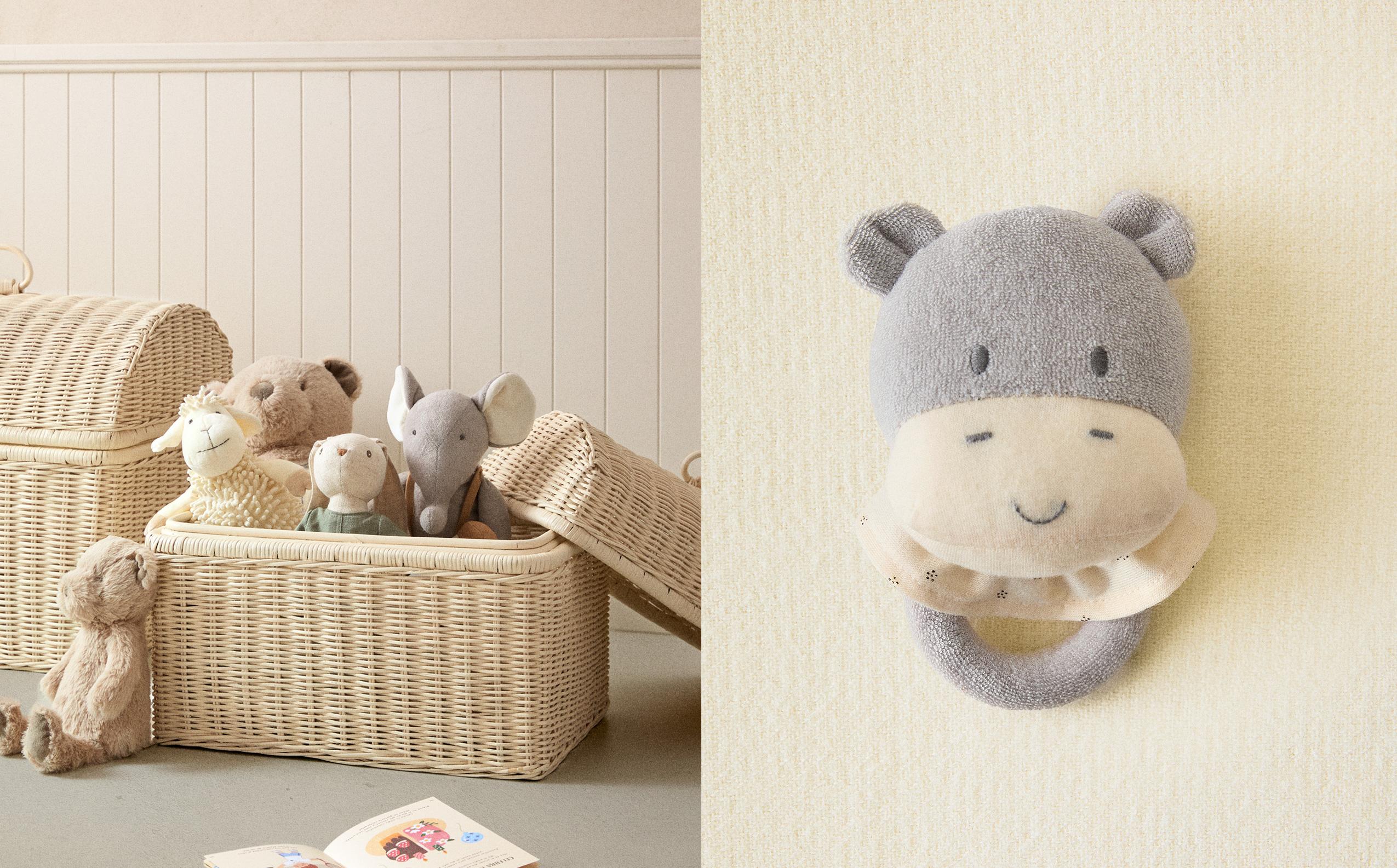 CESTA ALMACENAJE Y PELUCHES INFANTILES