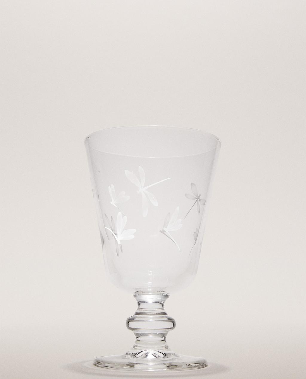 GLAS MIT LIBELLEN-DEKOR