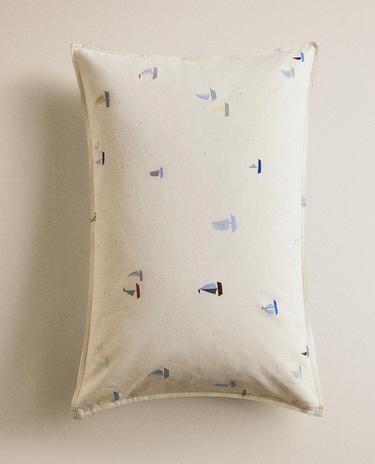 FUNDA ALMOHADA INFANTIL ALGODÓN BARCOS