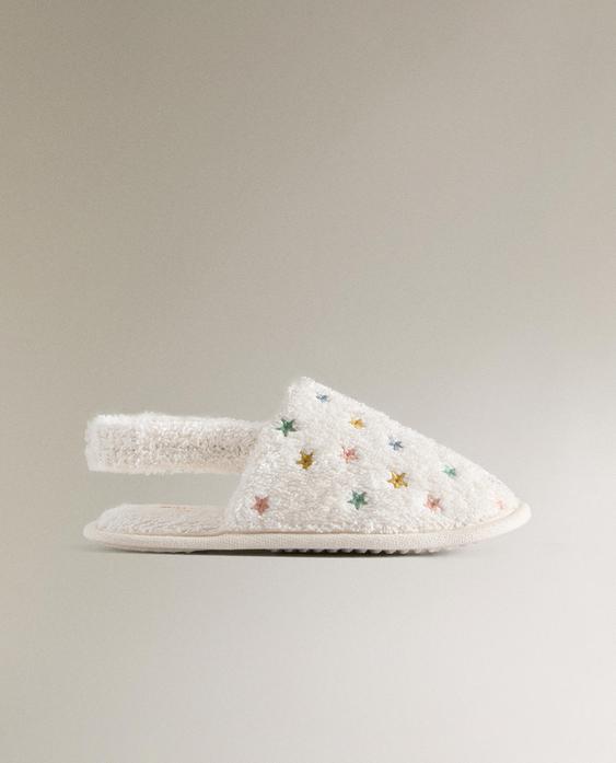 خف منزلي للحمام للأطفال من القماش الملتف بطبعة بنجوم