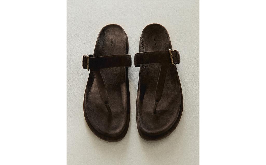 LEATHER SANDALS WITH ASYMMETRIC STRAP