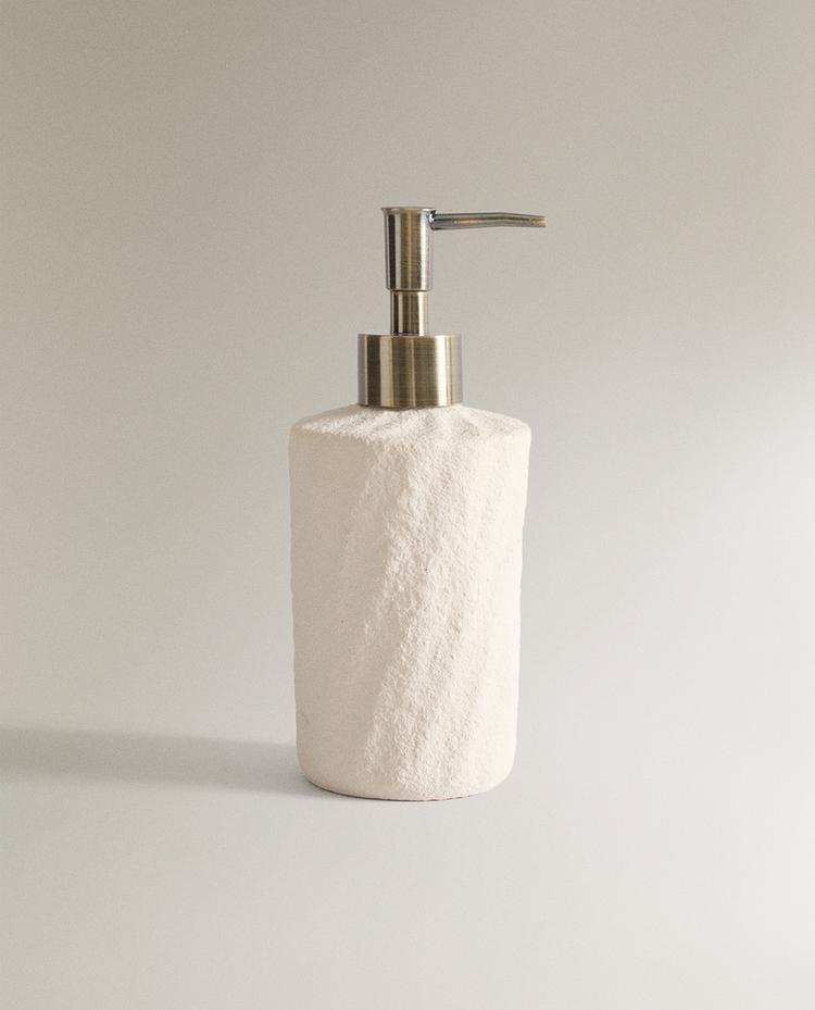 TEXTURED CERAMIC BATHROOM SOAP DISPENSER