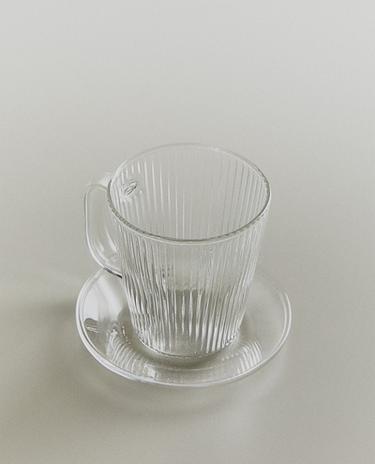 BOROSILICATE GLASS COFFEE CUP AND SAUCER