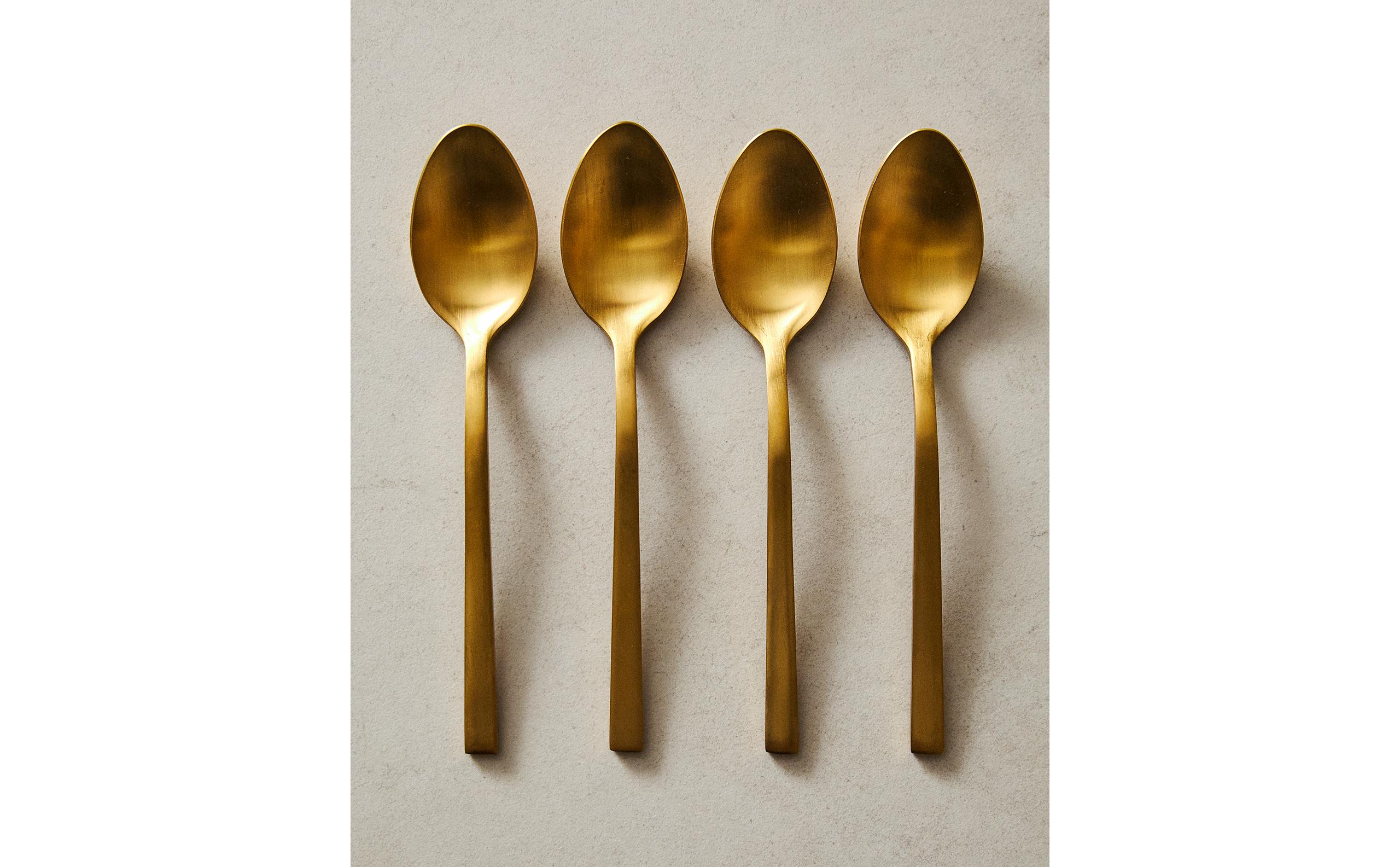 ゴールドスチール デザートスプーンセット（4本セット） | Zara Home