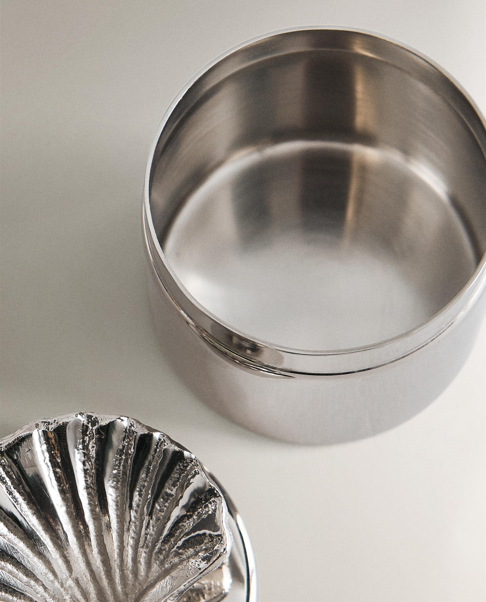 ROUND METAL BOX WITH A SHELL | Zara Home United States of