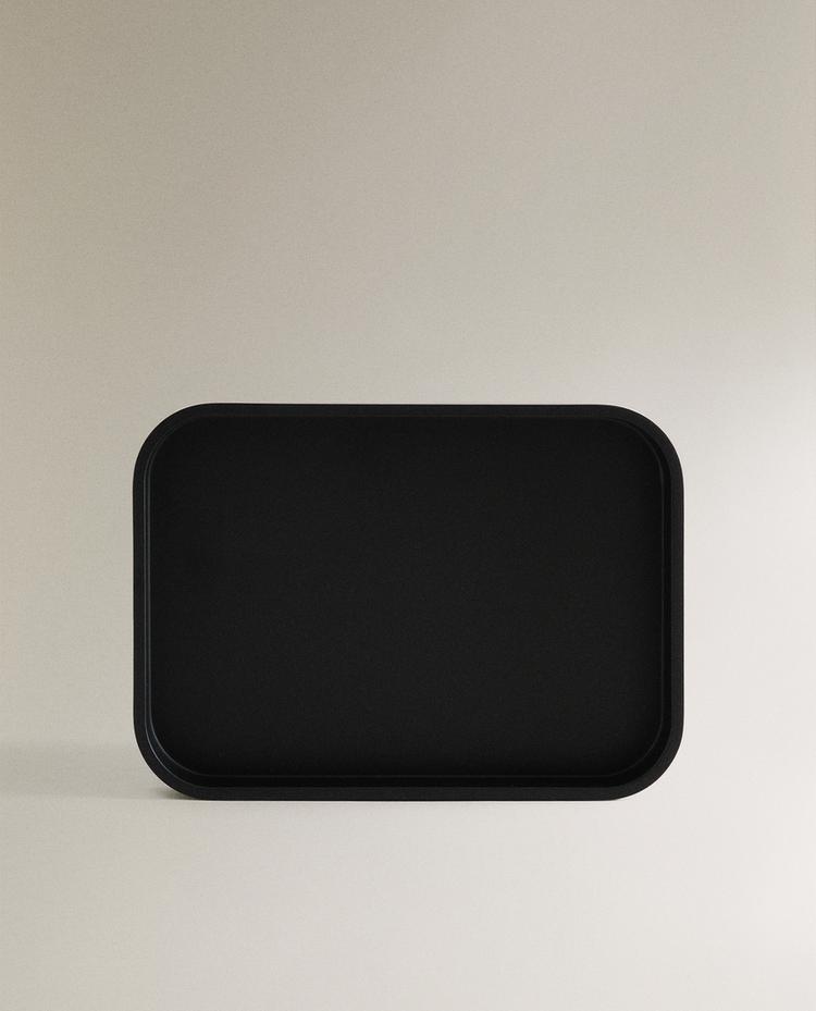 BLACK RESIN BATHROOM TRAY