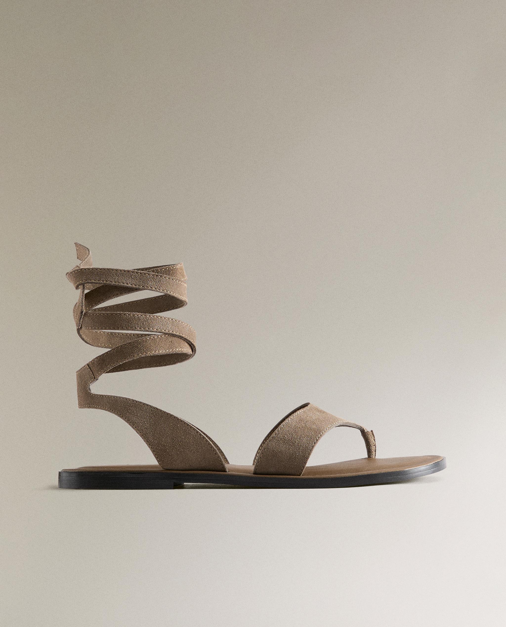 SANDALIA PIEL TIRAS TOBILLO Zara Home España - Main Image