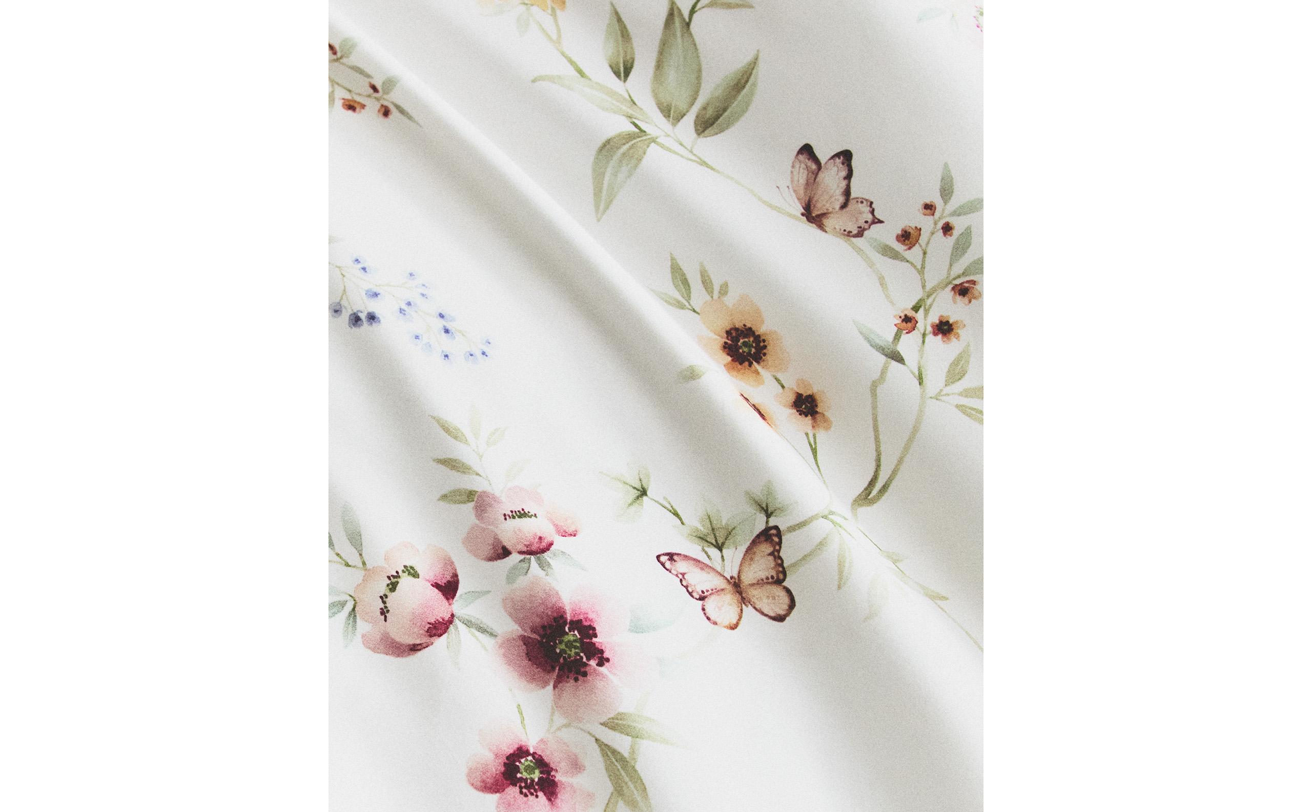 FLORAL PRINT SATEEN DUVET COVER