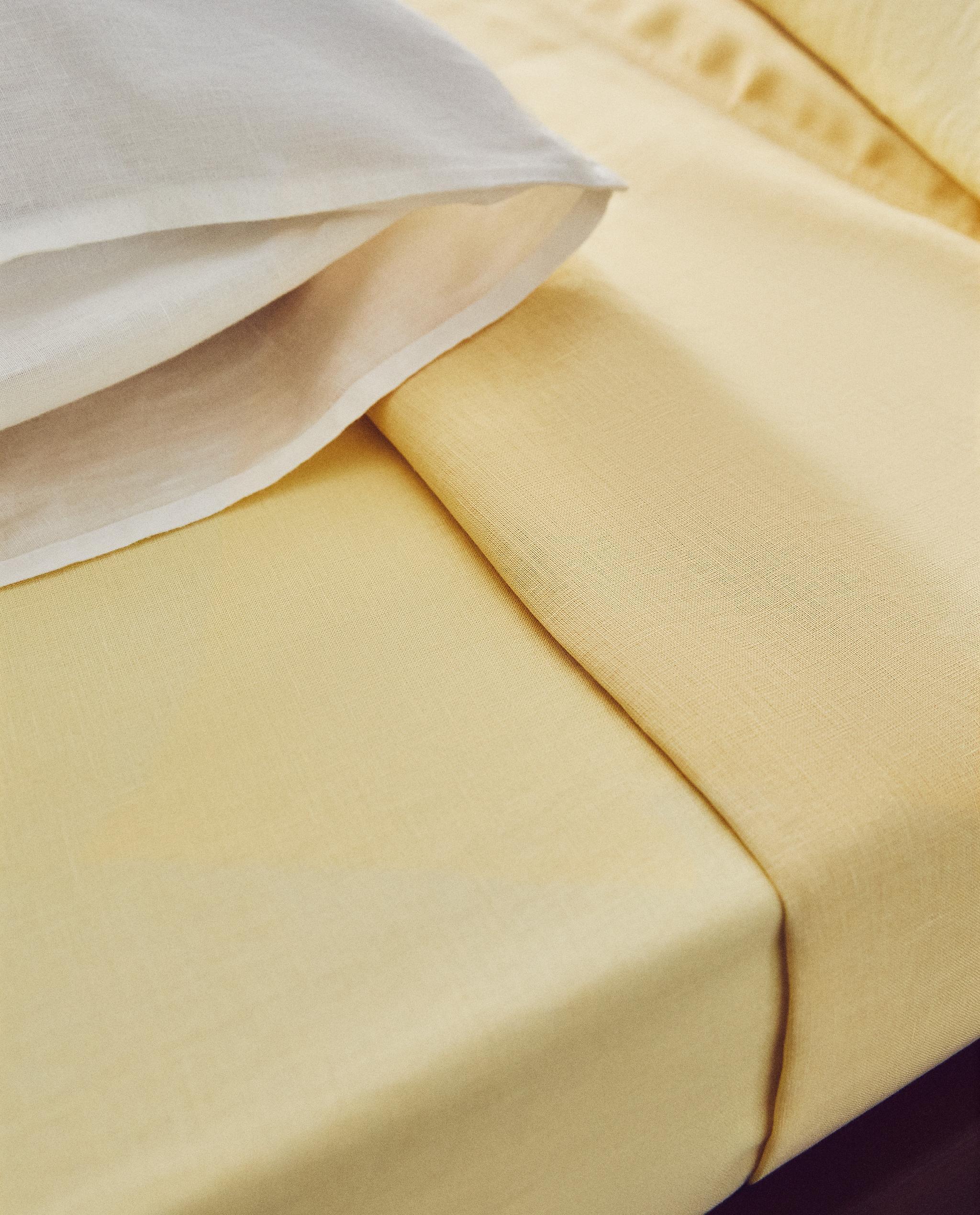 (140 GSM) WASHED LINEN FITTED SHEET