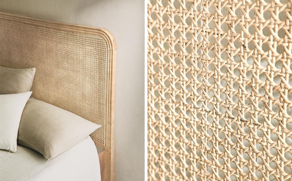 Ash and rattan headboard