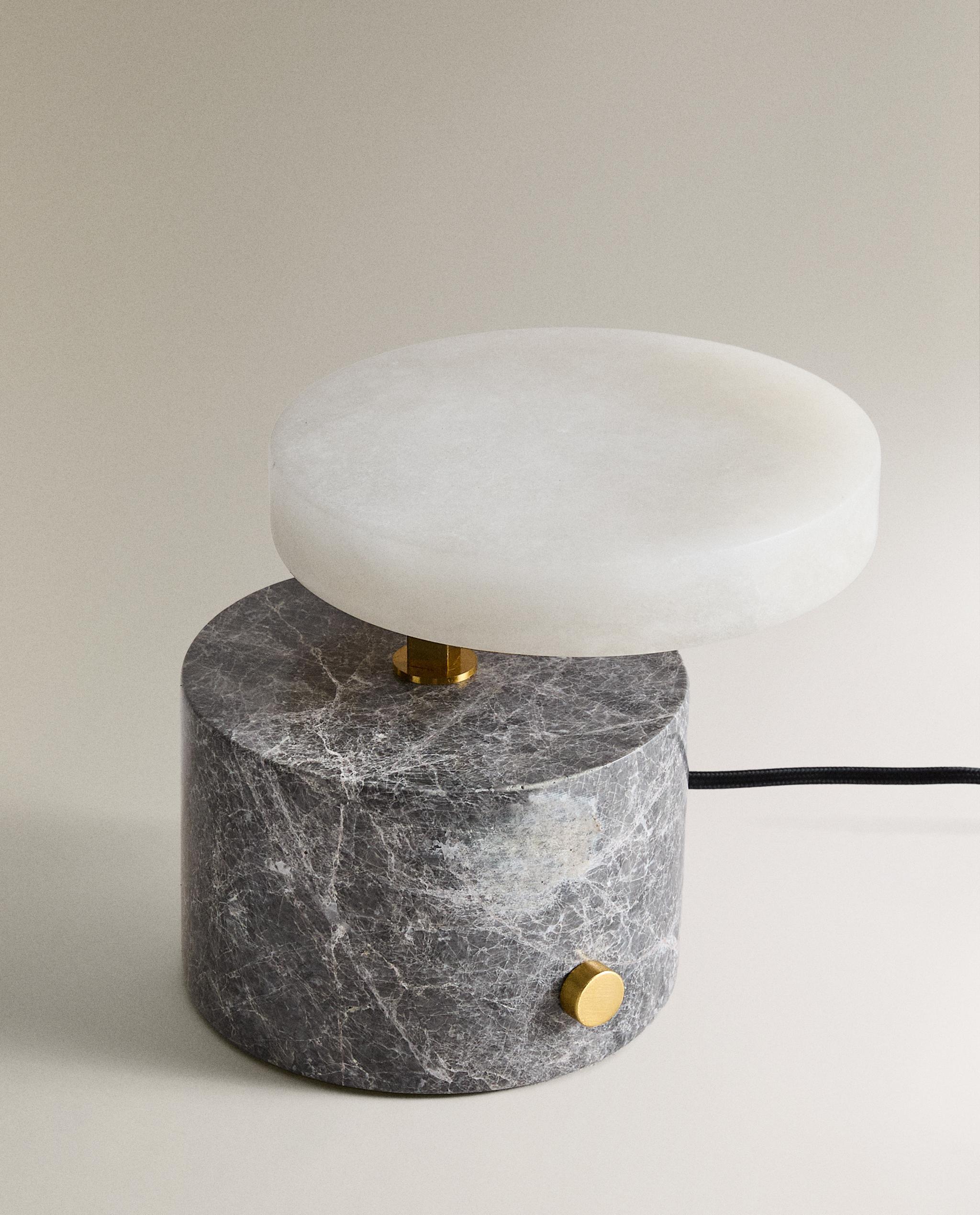 ALABASTER AND MARBLE TABLE LAMP