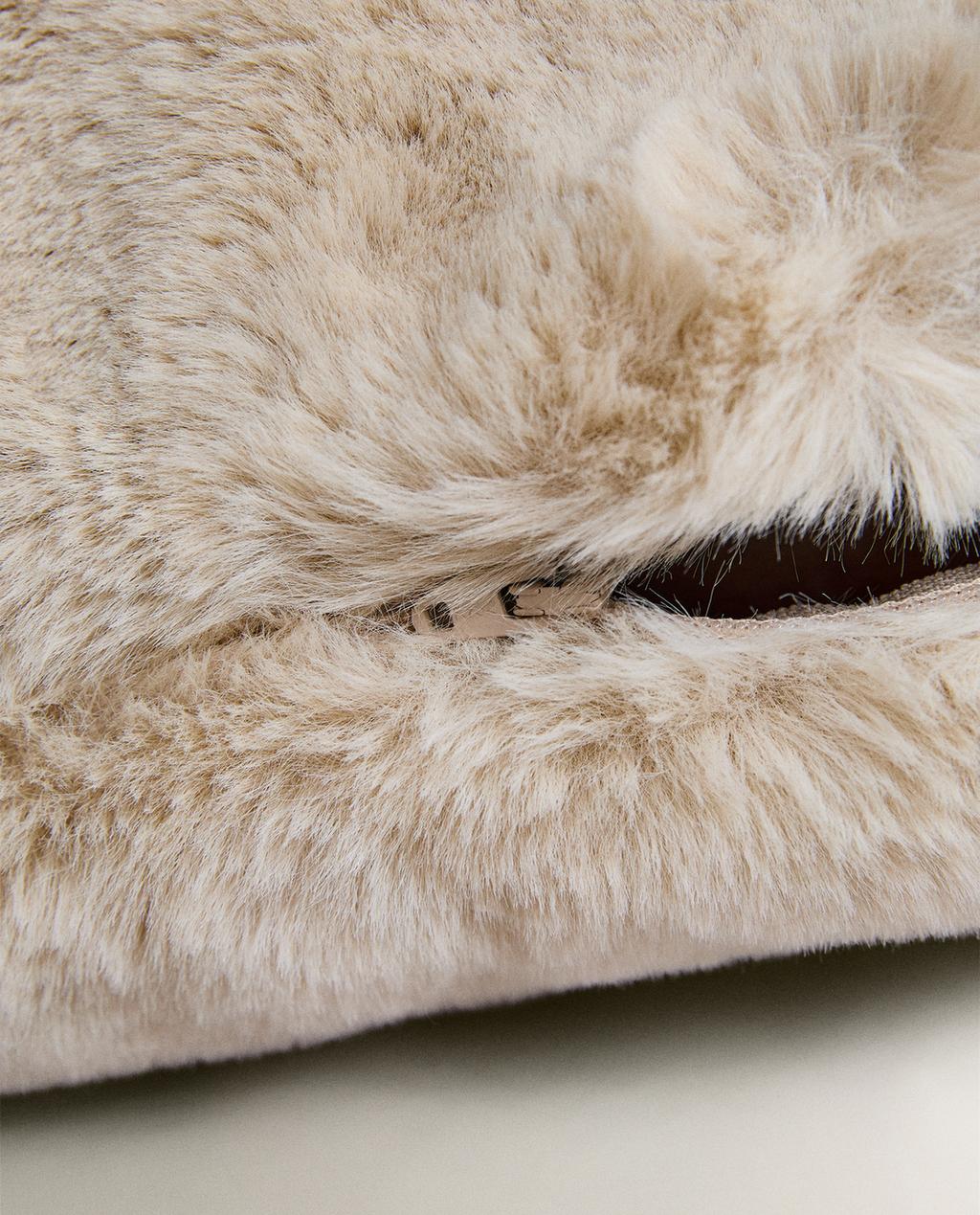 FAUX FUR THROW PILLOW COVER