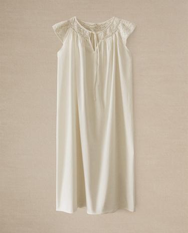 KATOENEN NACHTHEMD MET KANT