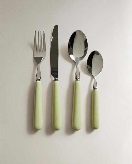 ENSEMBLE COUVERTS 4 PIÈCES MANCHE CÉRAMIQUE