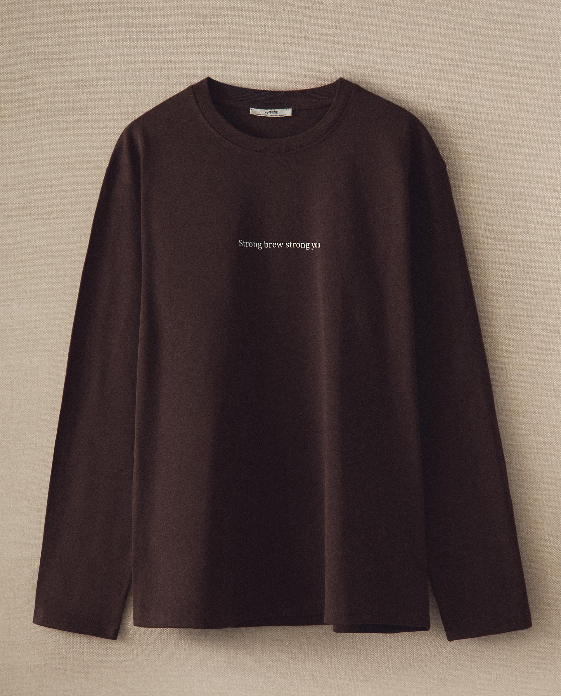 TEXT LONG SLEEVE T-SHIRT | Zara Home United States of America