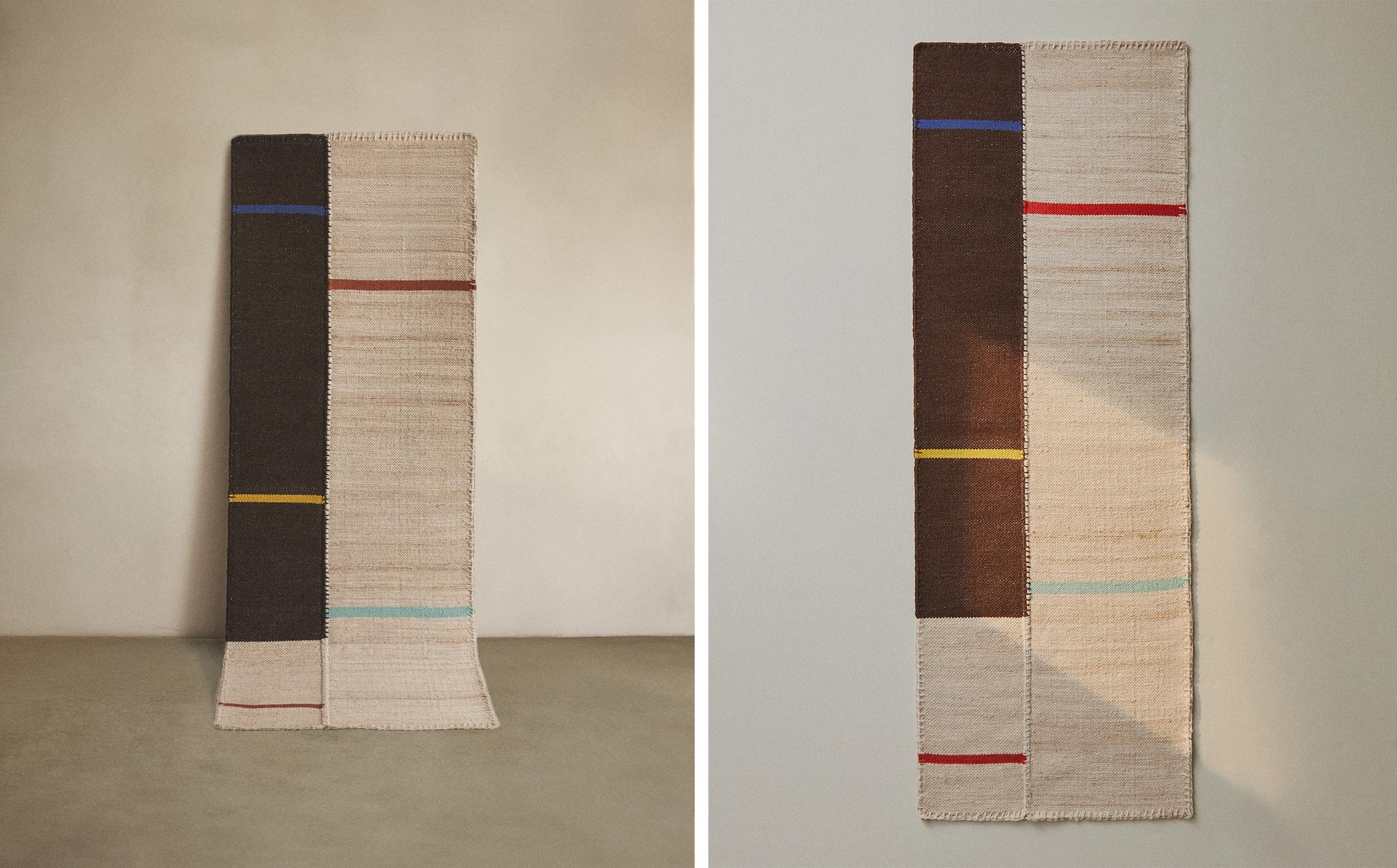 WOOL AND COTTON CARPET RUNNER WITH STITCHING X COLLAGERIE