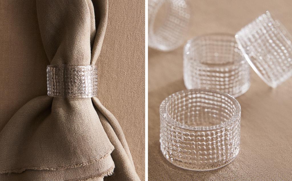 PACK OF GLASS NAPKIN RINGS (PACK OF 4)