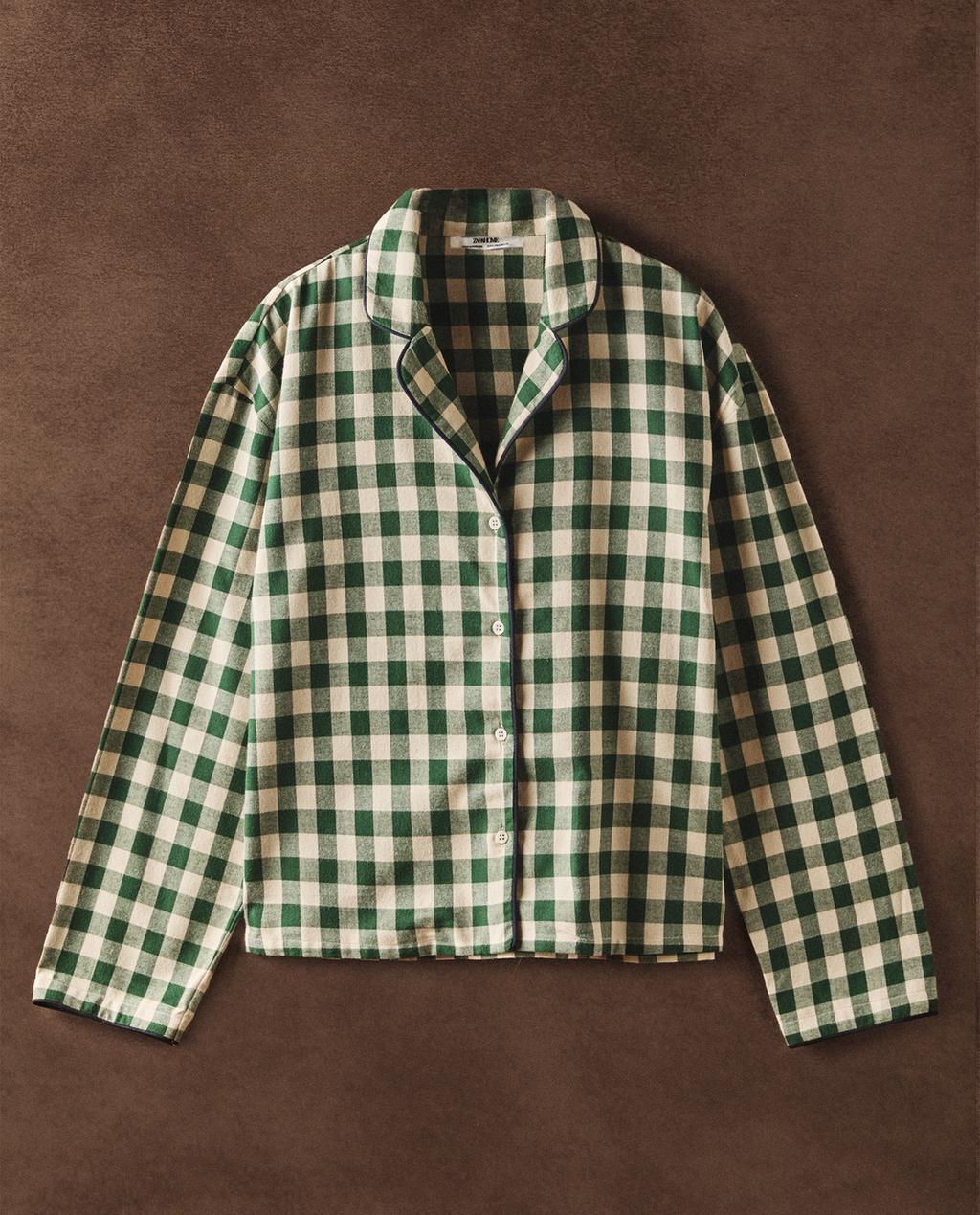 GINGHAM CHRISTMAS PYJAMA SHIRT