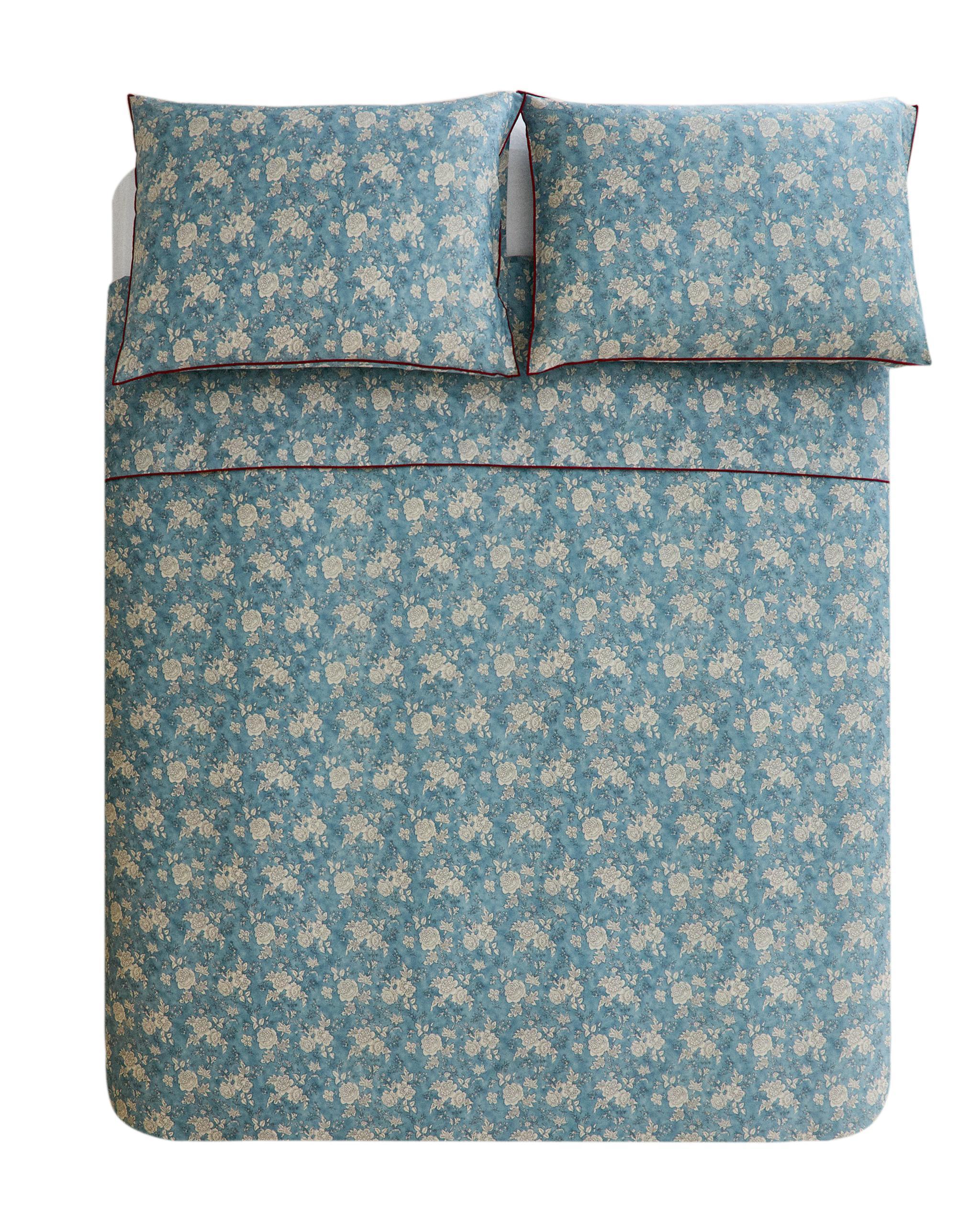FLORAL SATIN DUVET COVER WITH PIPING product thumbnail 6