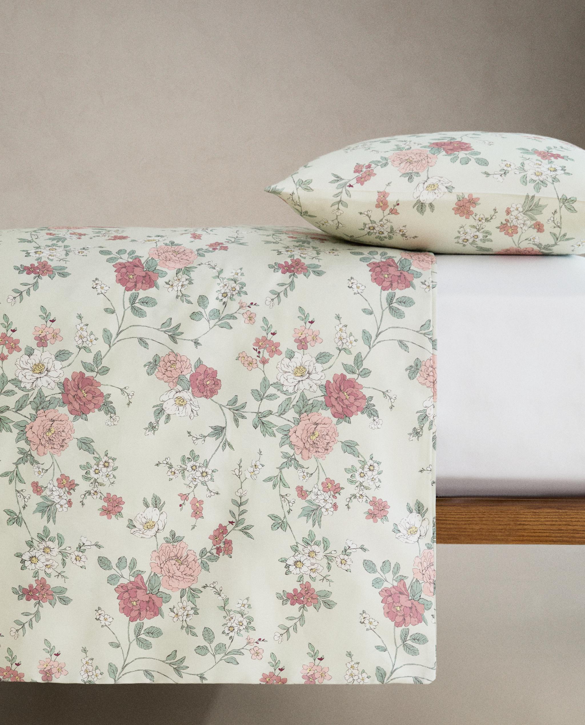 PEONY PRINT SATEEN DUVET COVER product thumbnail 3