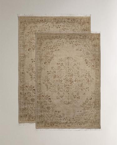 FLORAL PRINT WOOL RUG