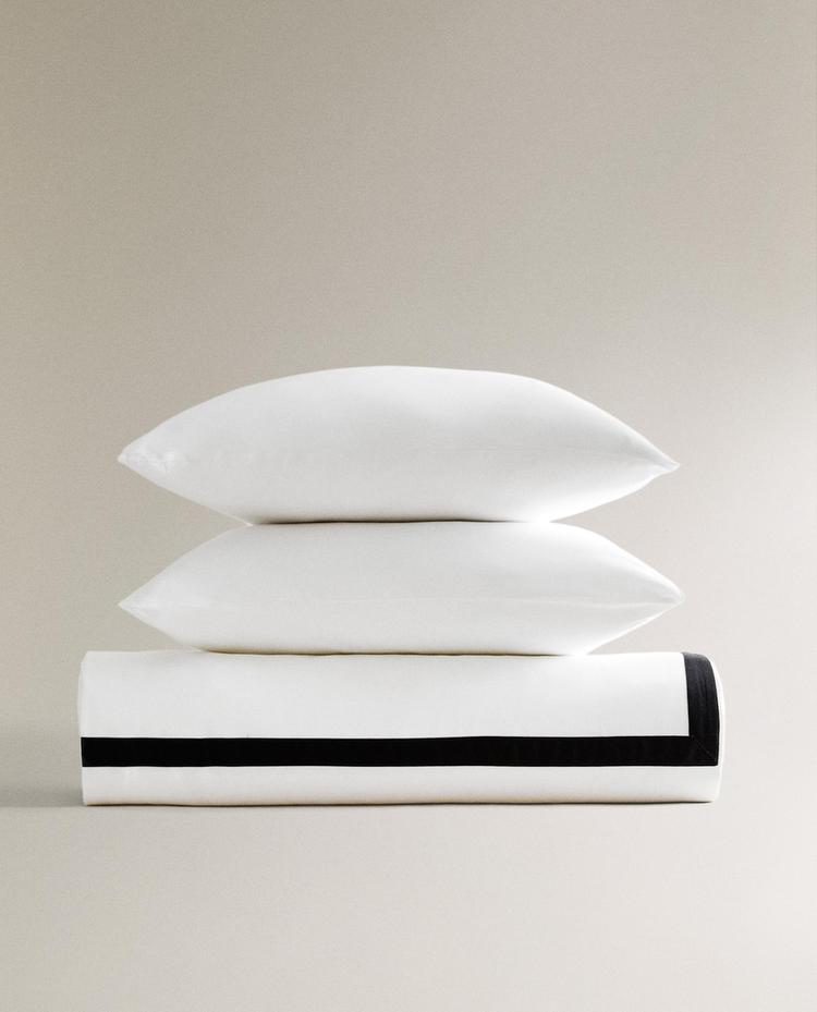 BORDERED SATEEN DUVET COVER