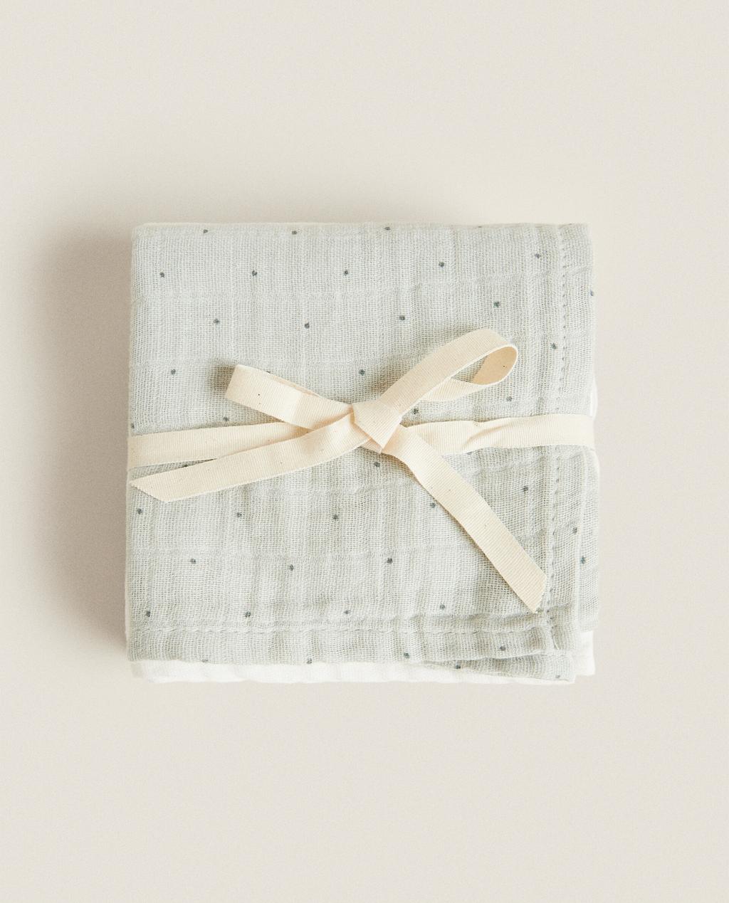 SET DI 3 MUSELINE DA NEONATO MULTICOLORE