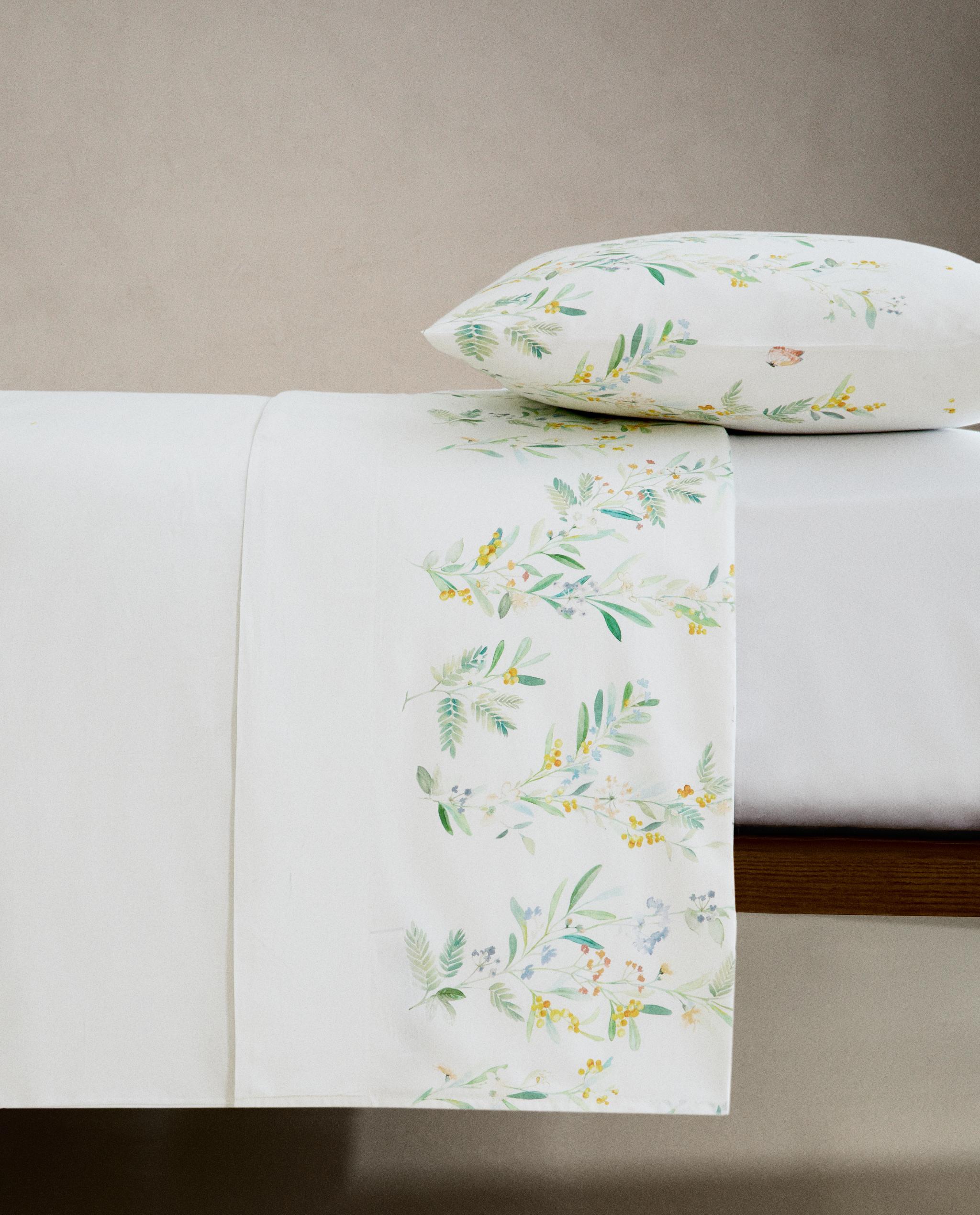サテン リーフ＆フラワー掛け布団カバー | Zara Home 日本/Japan