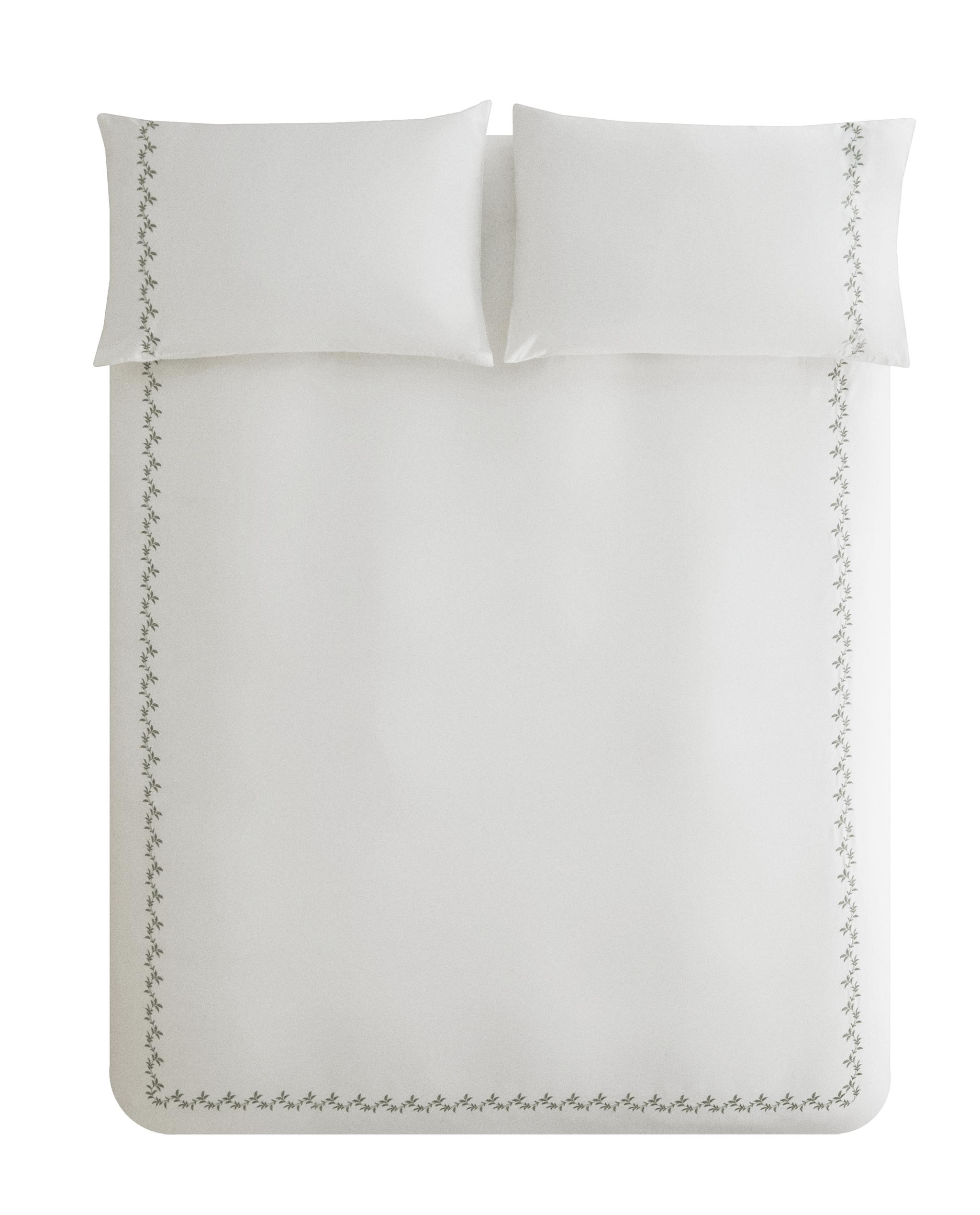 SATEEN DUVET COVER WITH EMBROIDERED LEAVES product thumbnail 4