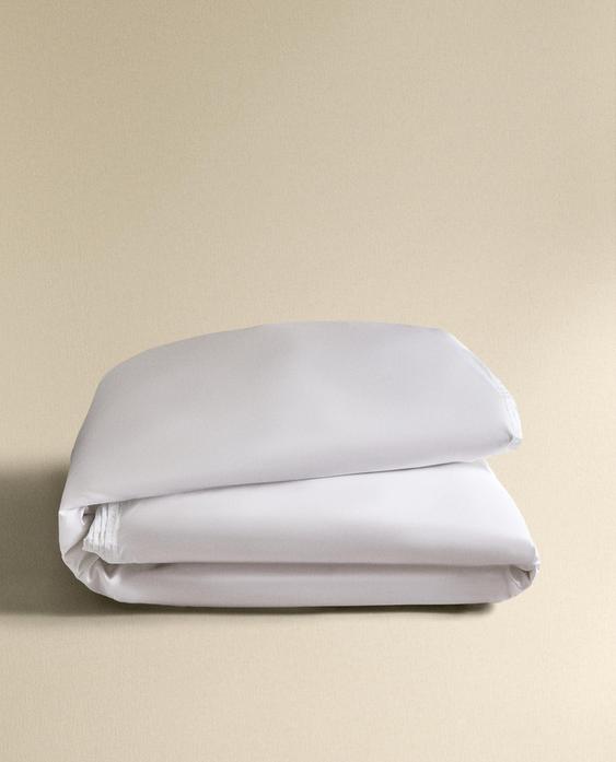 COTTON SATEEN DUVET COVER WITH PLEATED BORDER (400 THREAD COUNT)