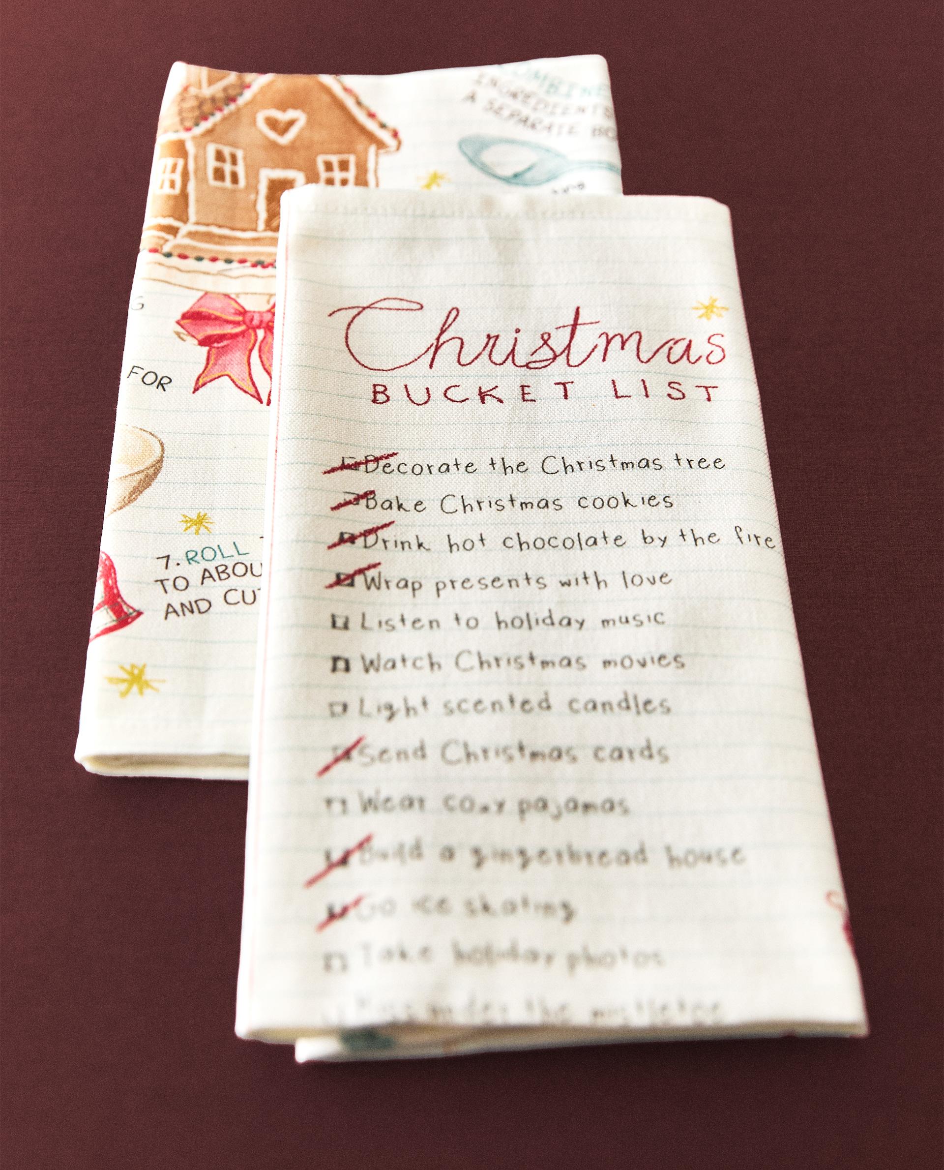 PACK PANO COZINHA ALGODÃO LISTA NATAL (PACK DE 2)