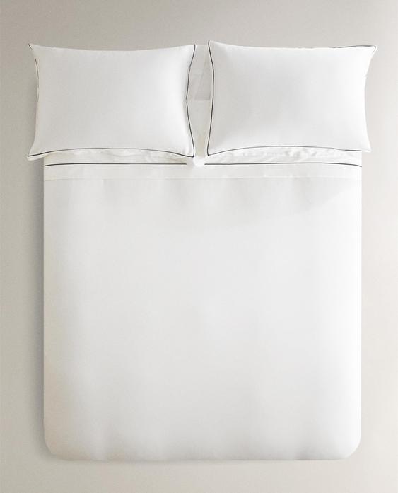 SATEEN DUVET COVER WITH TRIM SATEEN DUVET COVER WITH TRIM