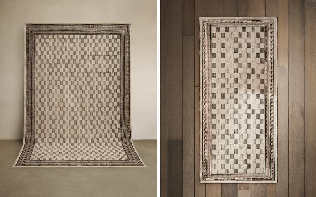 BLOCK PRINT COTTON RUG BLOCK PRINT COTTON RUG