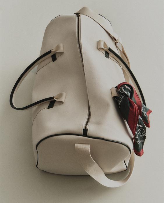 BOLSA VIAJE ALGODÓN Y PIEL