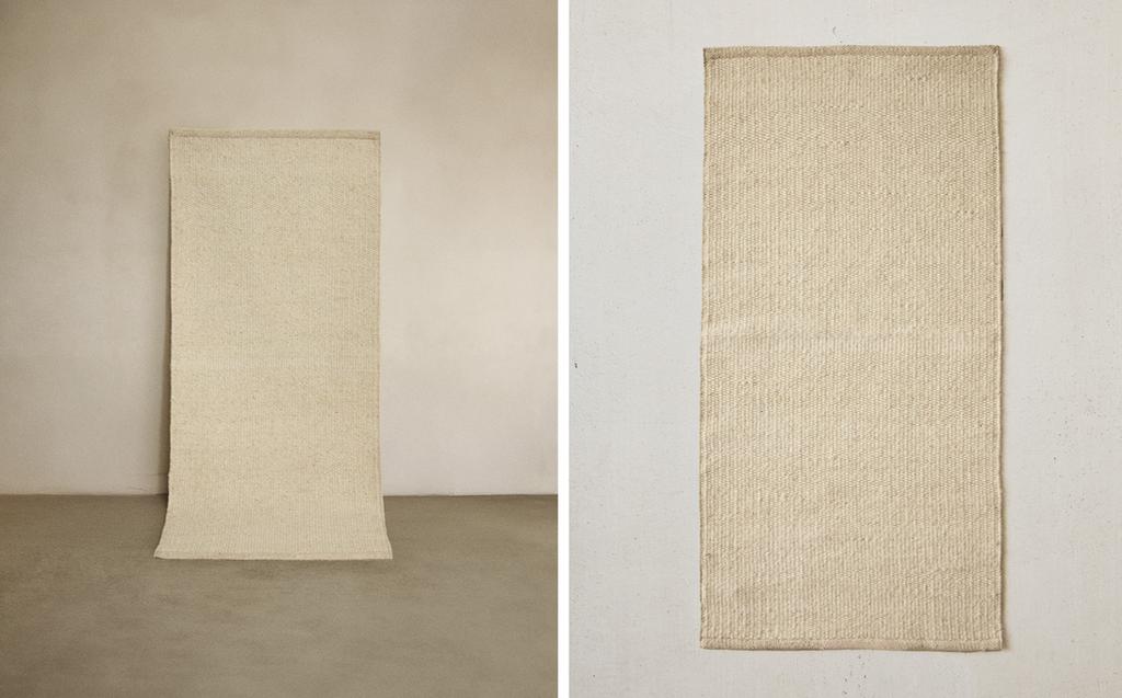 LIGHT-COLORED WOOL RUNNER RUG LIGHT-COLORED WOOL RUNNER RUG