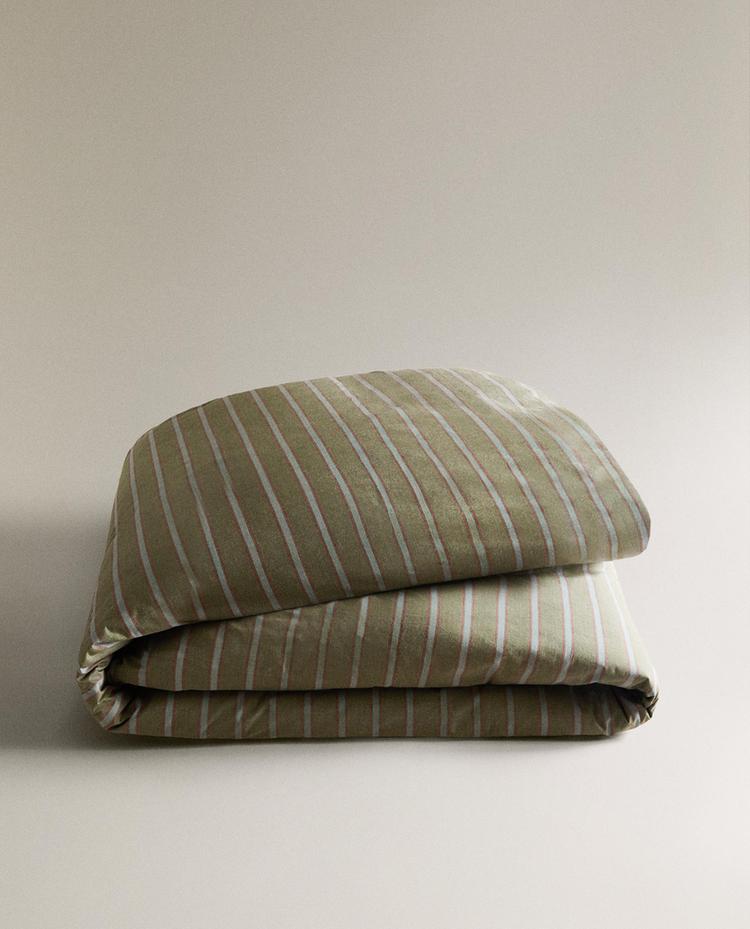 STRIPED PERCALE DUVET COVER (300 THREAD COUNT)