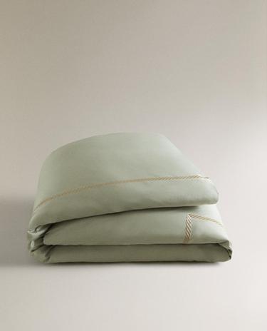 SATEEN DUVET COVER WITH DECORATIVE EMBROIDERY
