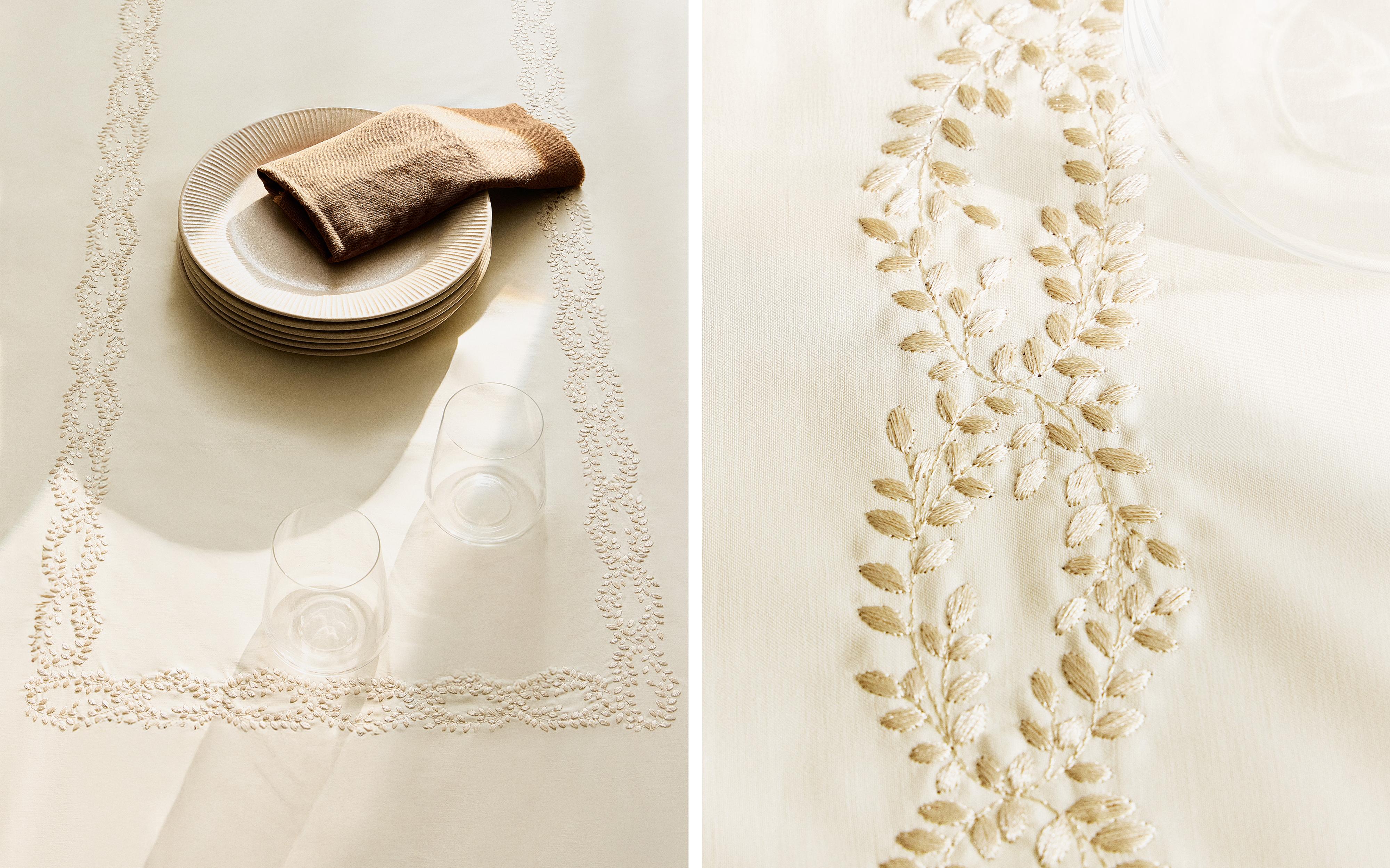 PLANT EMBROIDERED SATIN TABLECLOTH product thumbnail 9