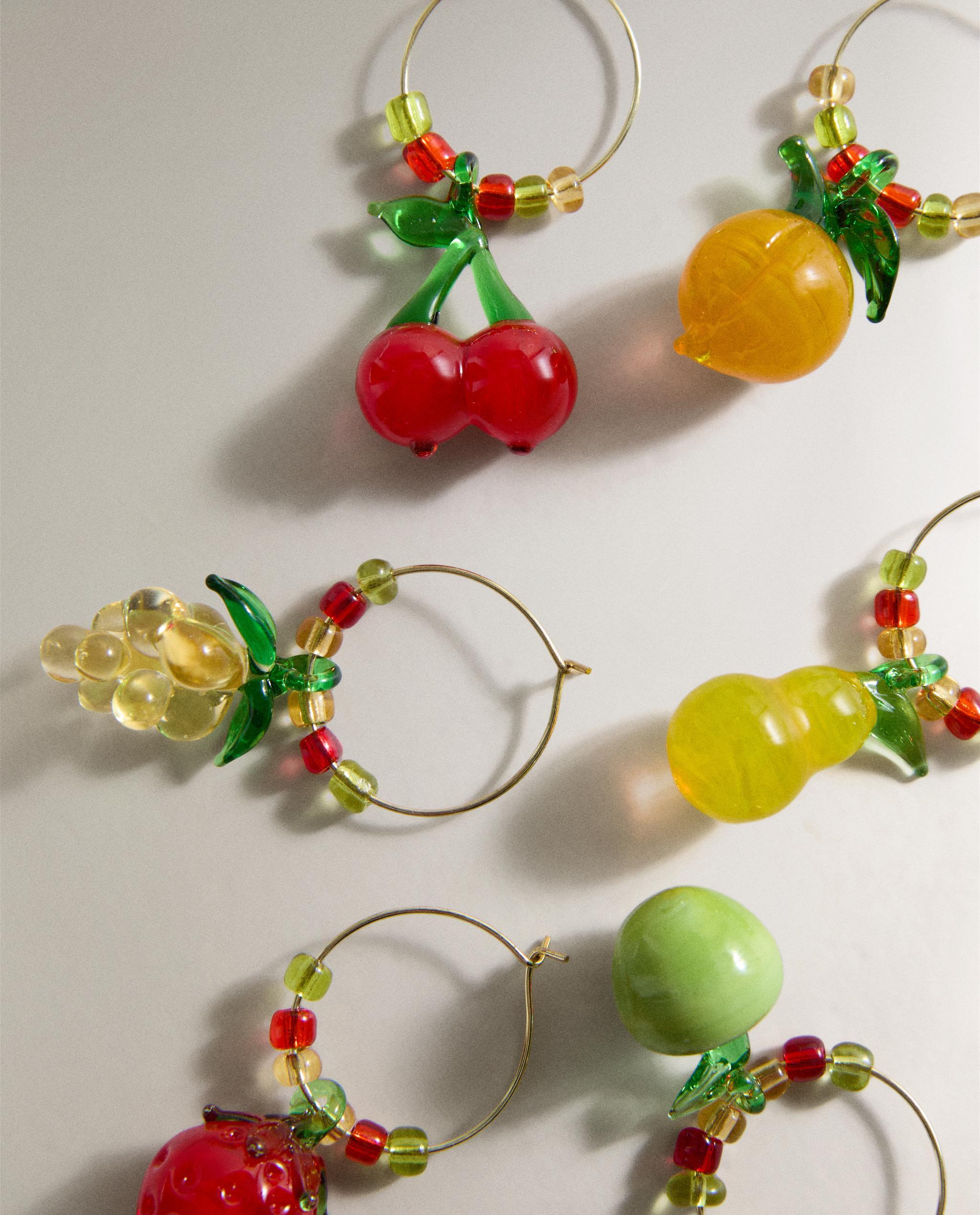 PACK OF FRUIT GLASS CHARMS (PACK OF 6)
