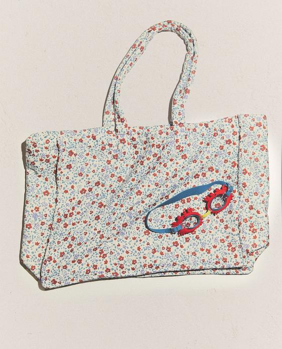 BOLSA PLAYA ALGODÓN FLORAL