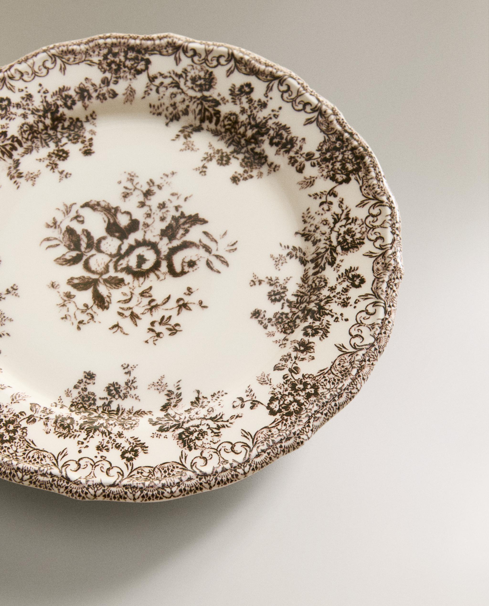 FLORAL EARTHENWARE DESSERT PLATE product thumbnail 15