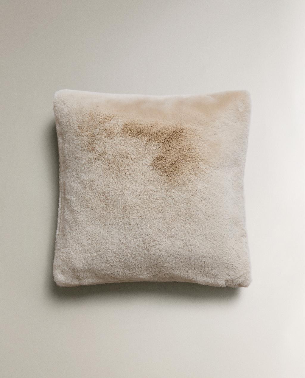 FAUX FUR THROW PILLOW COVER