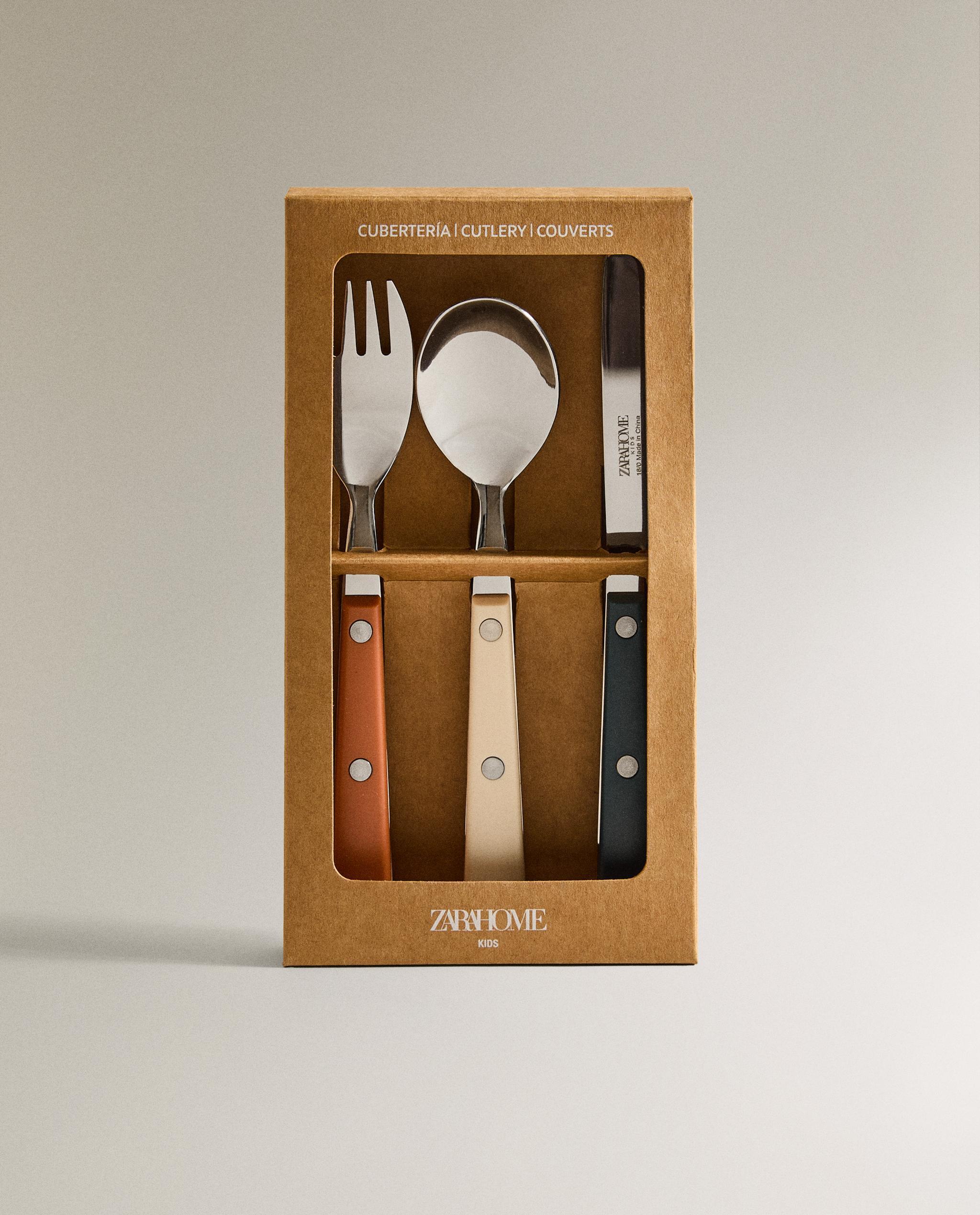 KIDS' CUTLERY SET IN WARM COLOURS (SET OF 3) product thumbnail 5