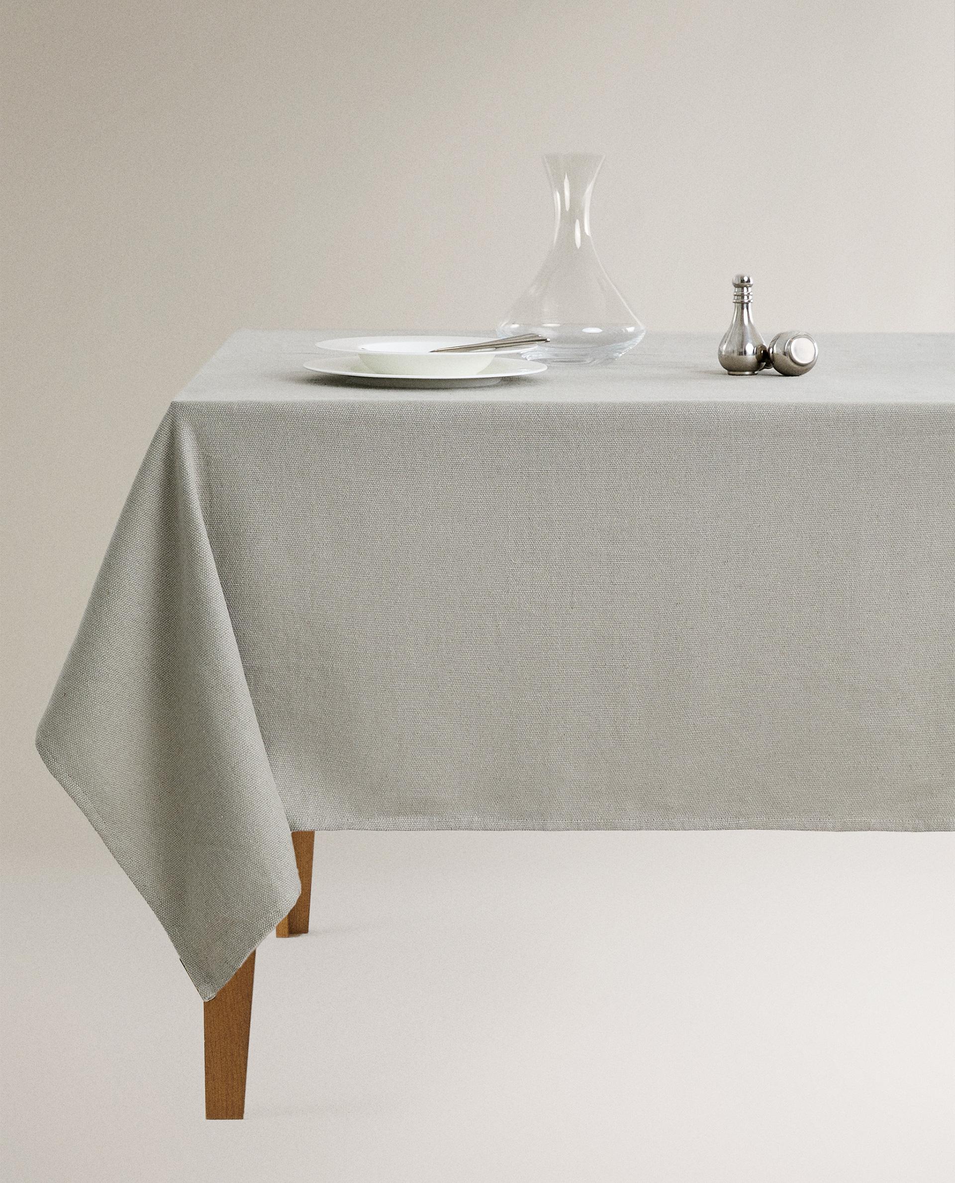 【2/9限定】ZARA  Round table with l THICK LINEN TABLECLOTH | Zara Home United States of America