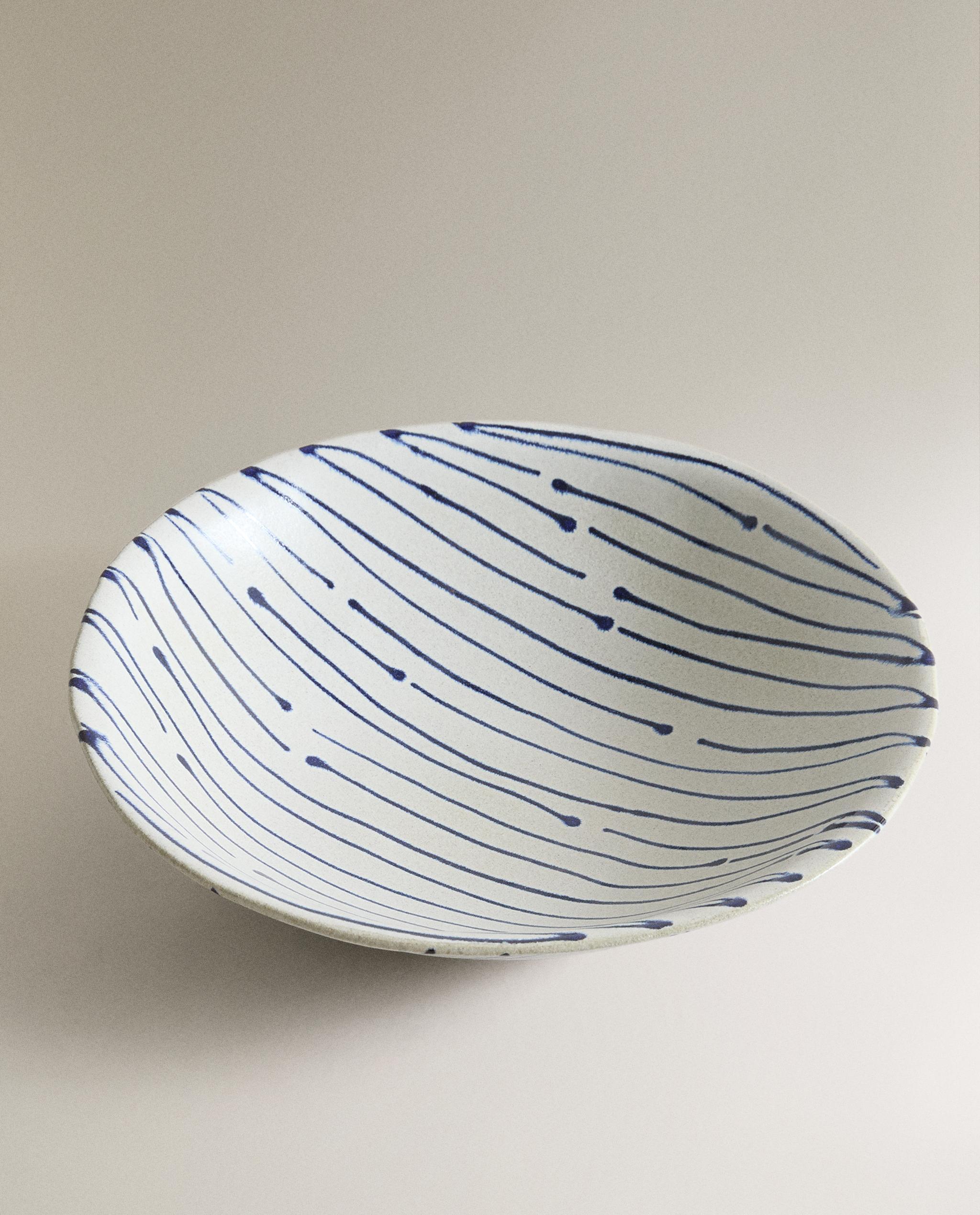 STRIPED EARTHENWARE SALAD BOWL product thumbnail 4