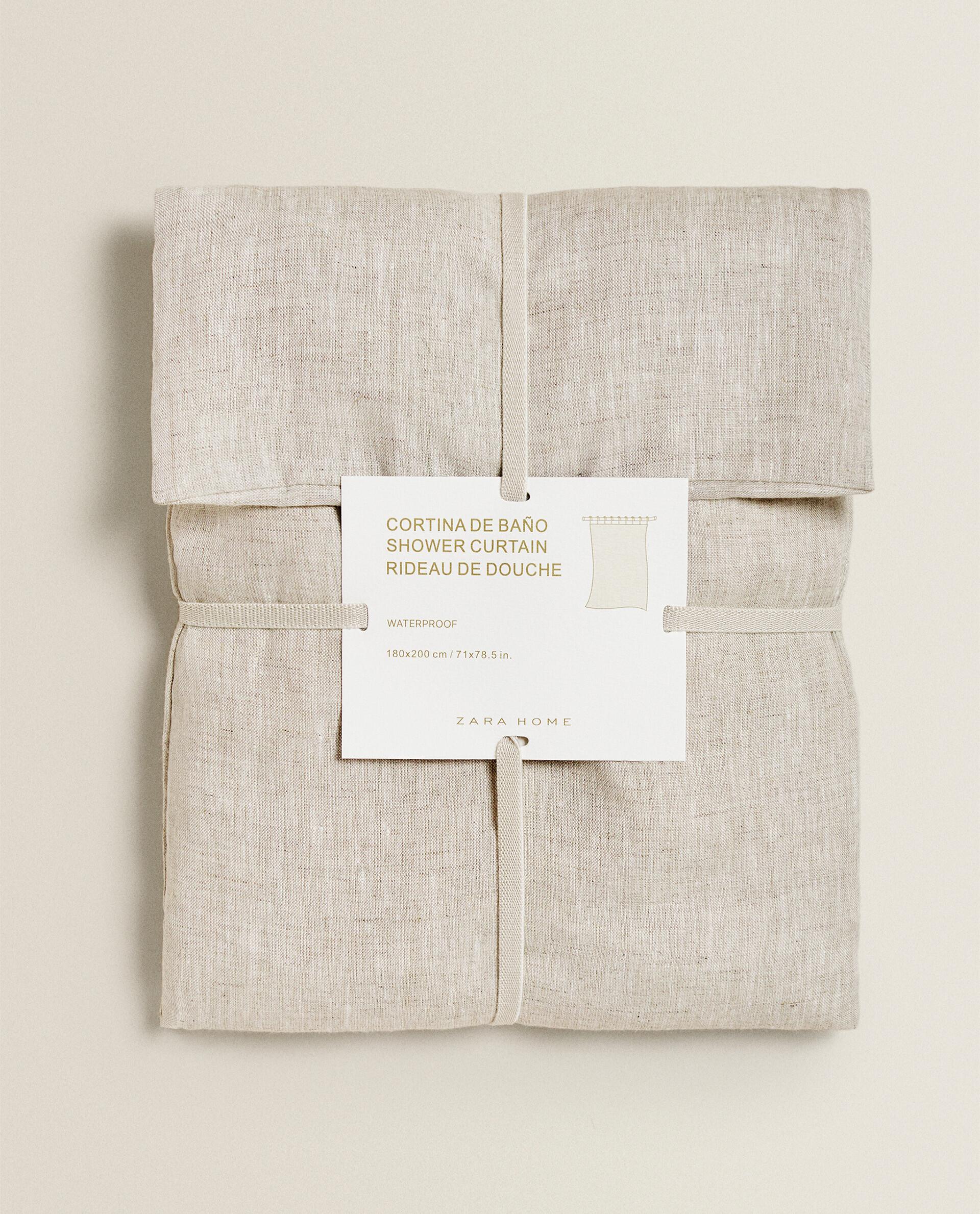 TRANSLUCENT LINEN SHOWER CURTAIN